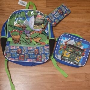 Nickelodeon Teenage Mutant Ninja Turtles Blue and Green Backpack Set